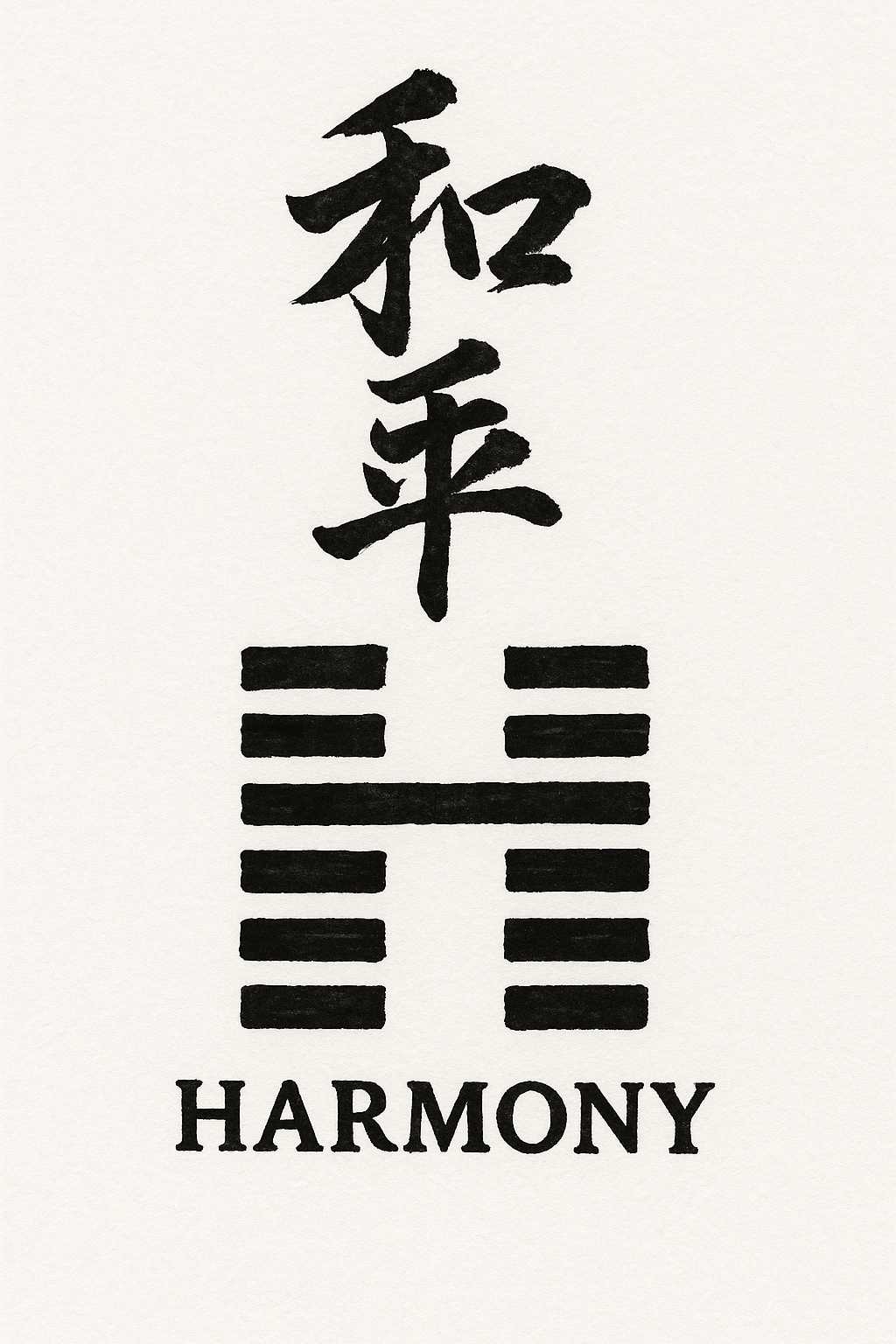 Kanji and Hexagram of Harmony